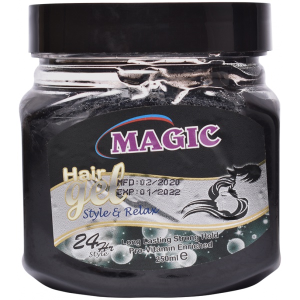 MAGIC HAIR GEL BLACK 250G – ARU INDUSTRIES LTD